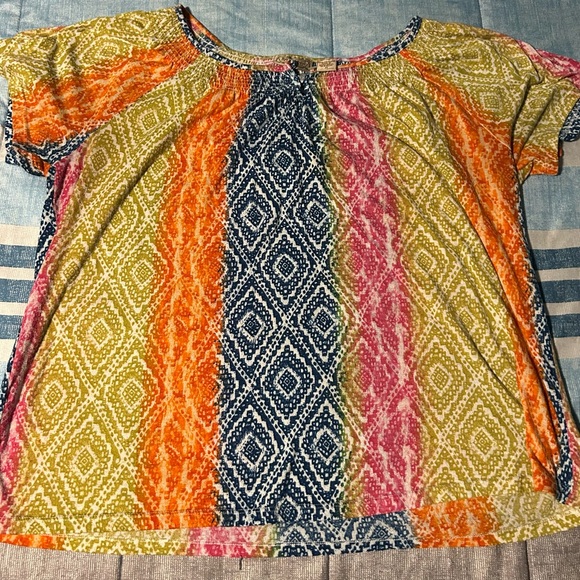 Art And Soul Vibrant Patterned Blouse 1X - Picture 2 of 4
